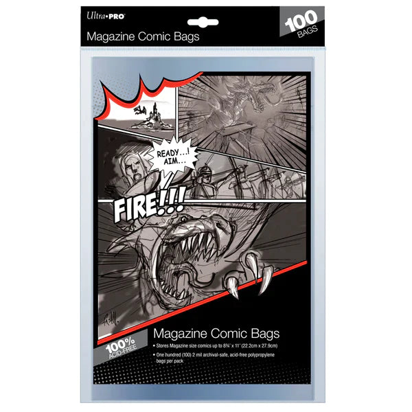 Ultra Pro MAGAZINE Size Standard Comic Bags - Packet of 100